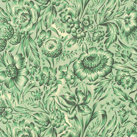 Green Flower Print Italian Paper ~ Carta Varese Italy